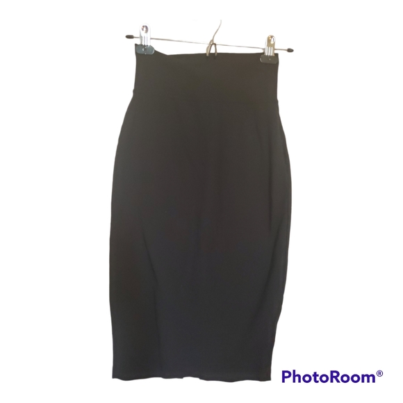 BEBE High Waist Black Bodycon Midi Skirt - Size XXS, 00 - Picture 1 of 4
